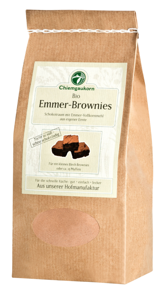 Rezeptidee Emmer Herz Brownies Chiemgaukorn Dessert