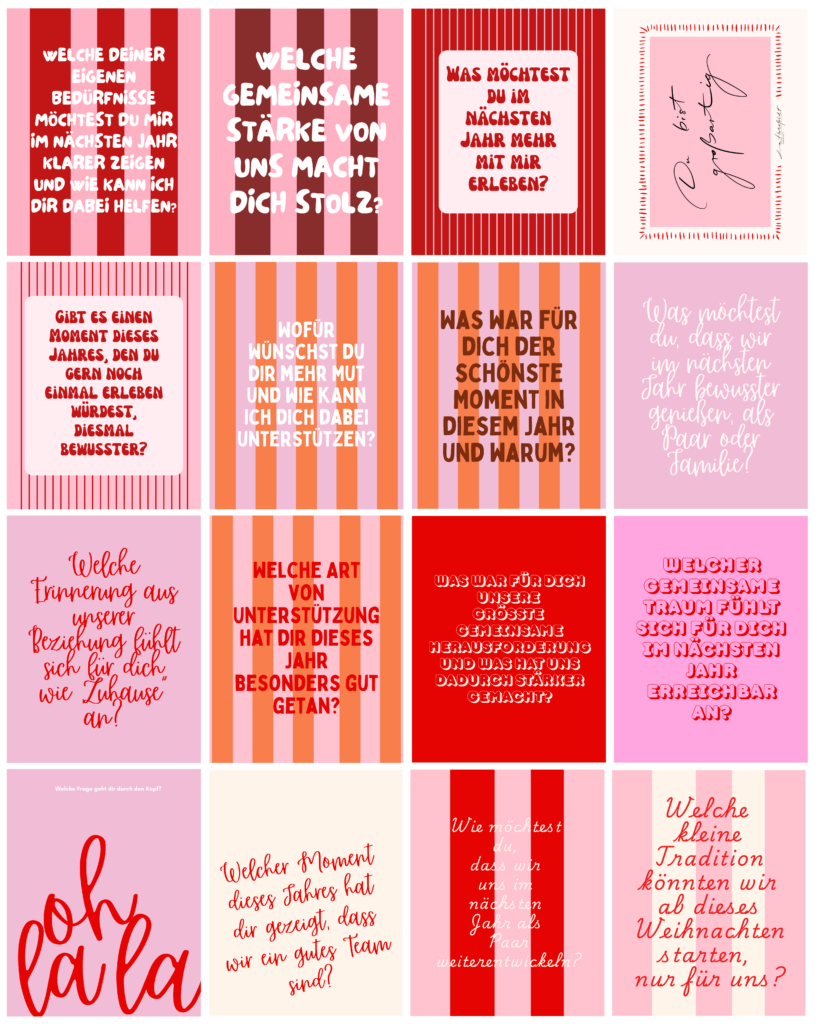 Kostenlose Reflexionskarten für Paare – Weihnachten druckbar.Paar-Fragekarten Silveter – gratis als Druckvorlage 19